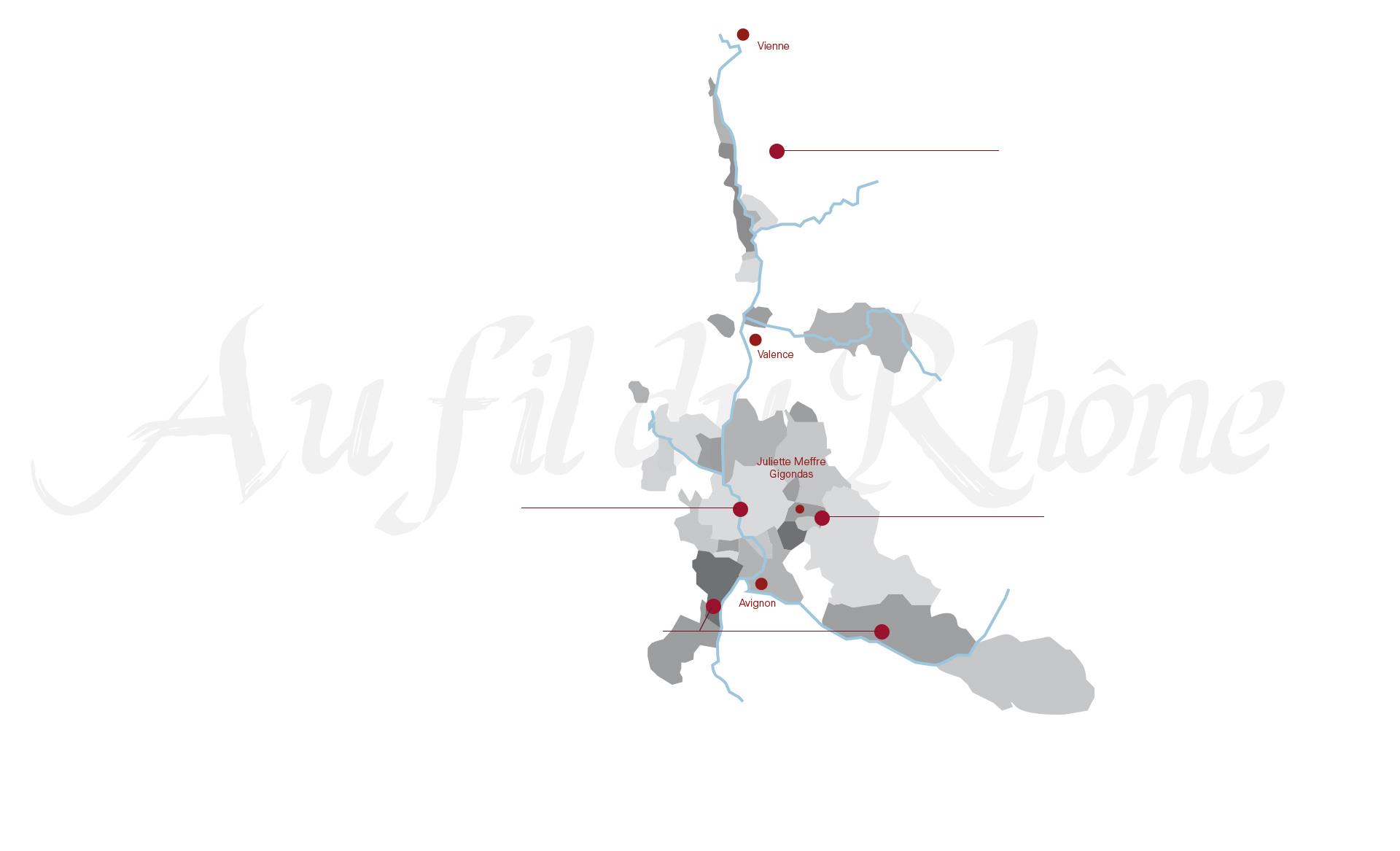 Carte de nos régions - Vin Côtes du Rhône